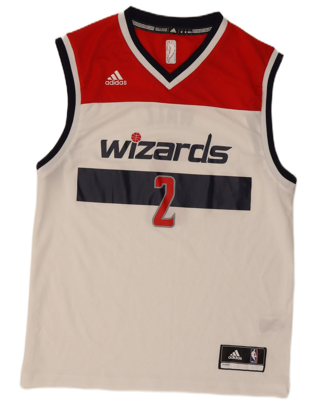 ADIDAS muški Wizards grafički prsluk srednje bijele boje, poliester