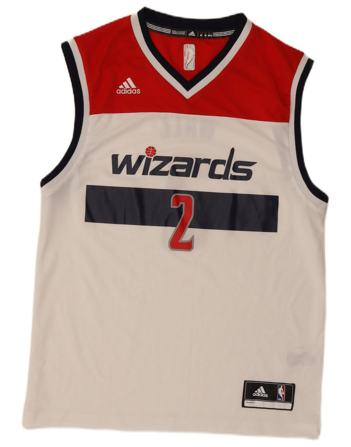 ADIDAS muški Wizards grafički prsluk srednje bijele boje, poliester