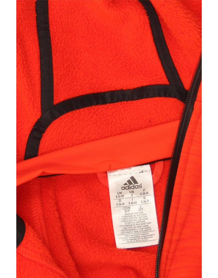 Adidas ženski pulover s kapuljačom s patentnim zatvaračem UK 8/10 mali crveni poliester