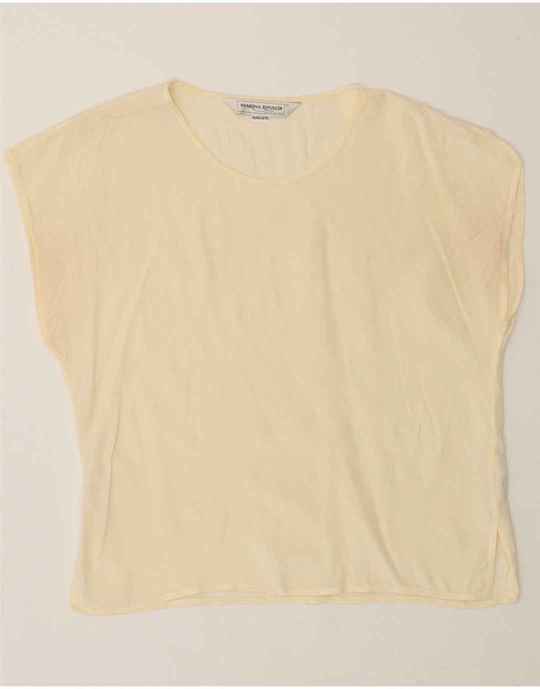 MARINA RINALDI Womens Blouse Top Size 17 Small Beige Silk Vintage Marina Rinaldi and Second-Hand Marina Rinaldi from Messina Hembry 