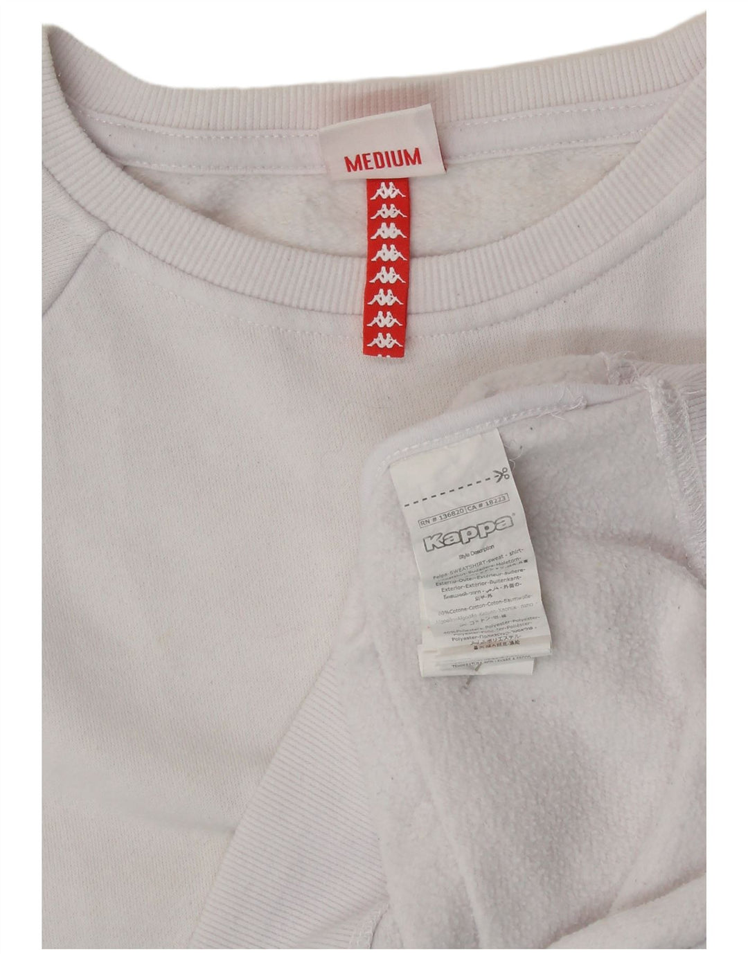 KAPPA ženski džemper s grafičkim motivima UK 14 srednje bijele boje