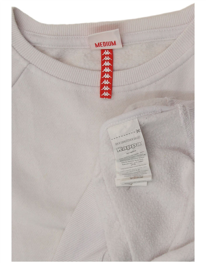 KAPPA ženski džemper s grafičkim motivima UK 14 srednje bijele boje