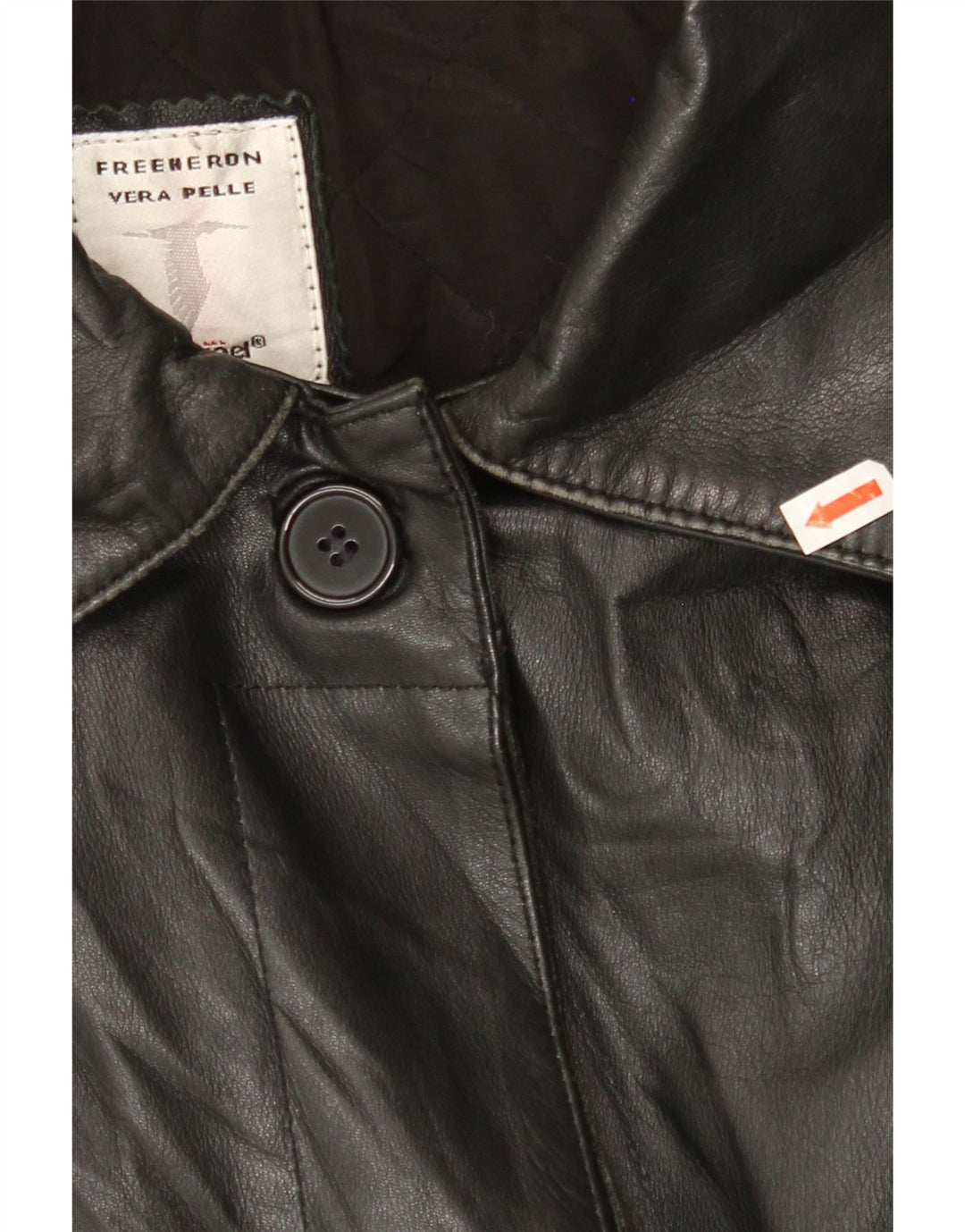 CONBIPEL Womens Leather Coat IT 48 XL Black Leather Vintage Conbipel and Second-Hand Conbipel from Messina Hembry 