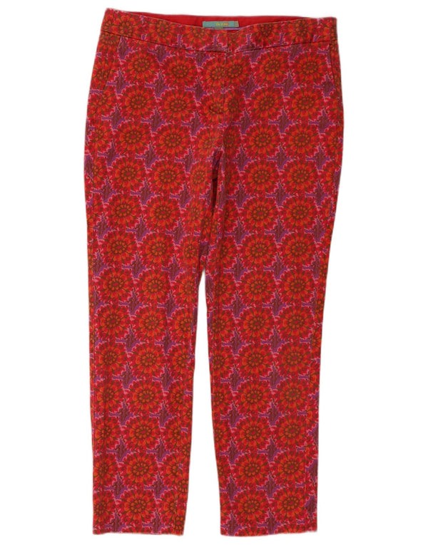 BODEN Ženske ravne chino hlače UK 14 Large W32 L26 Roza cvjetni