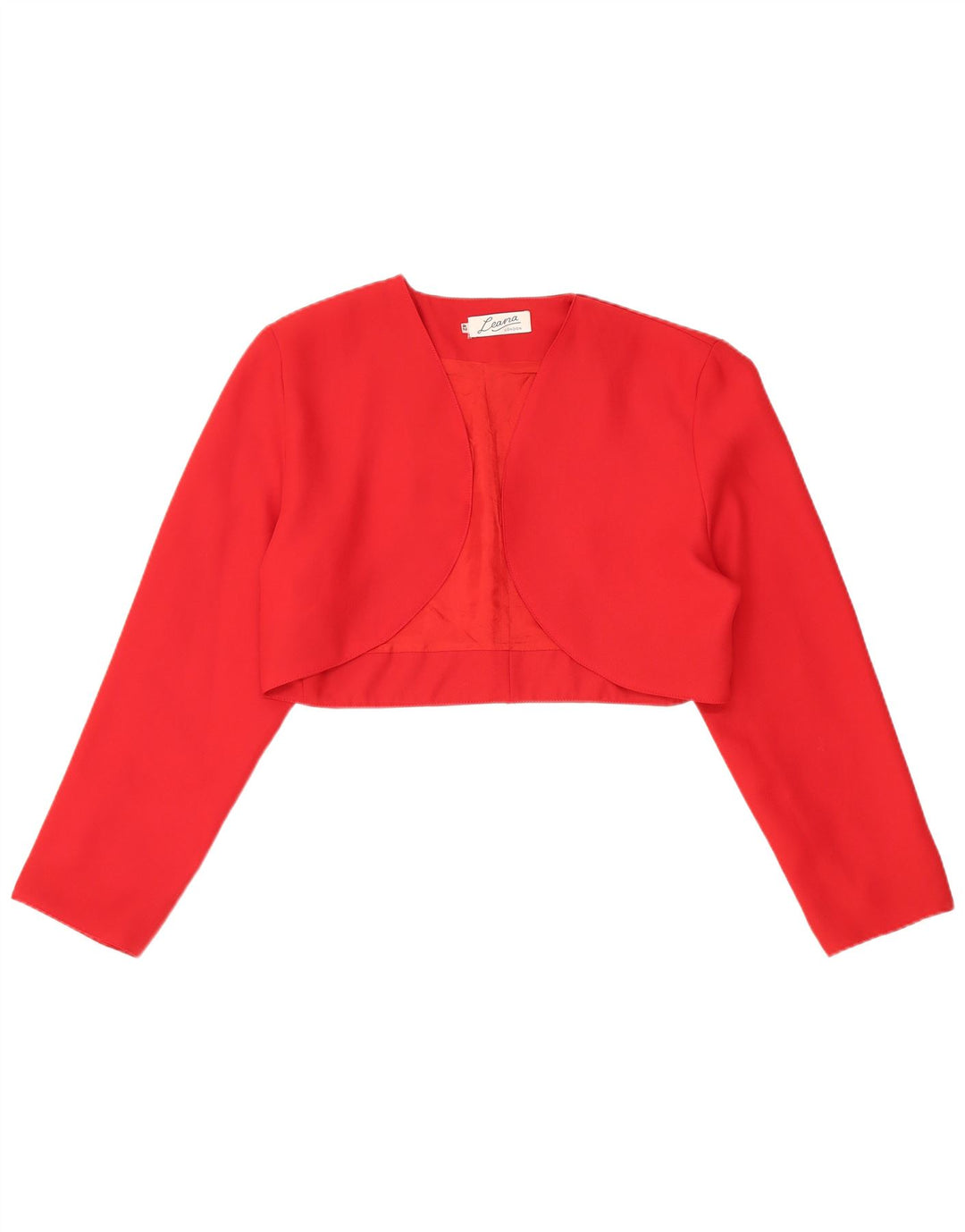 Vintage ženska otvorena bolero jakna IT 42 Srednje crveni poliester