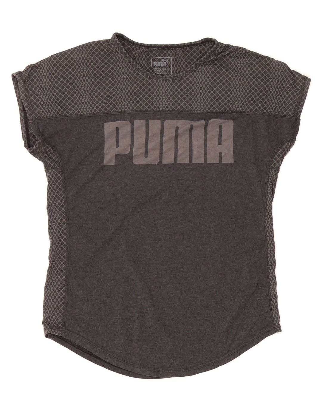 PUMA Womens Graphic T-Shirt Top UK 10 Small Grey Vintage Puma and Second-Hand Puma from Messina Hembry 