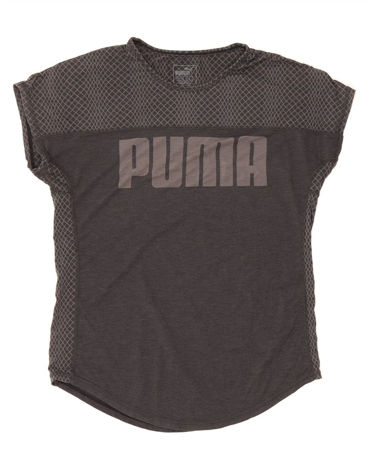 PUMA Womens Graphic T-Shirt Top UK 10 Small Grey Vintage Puma and Second-Hand Puma from Messina Hembry 