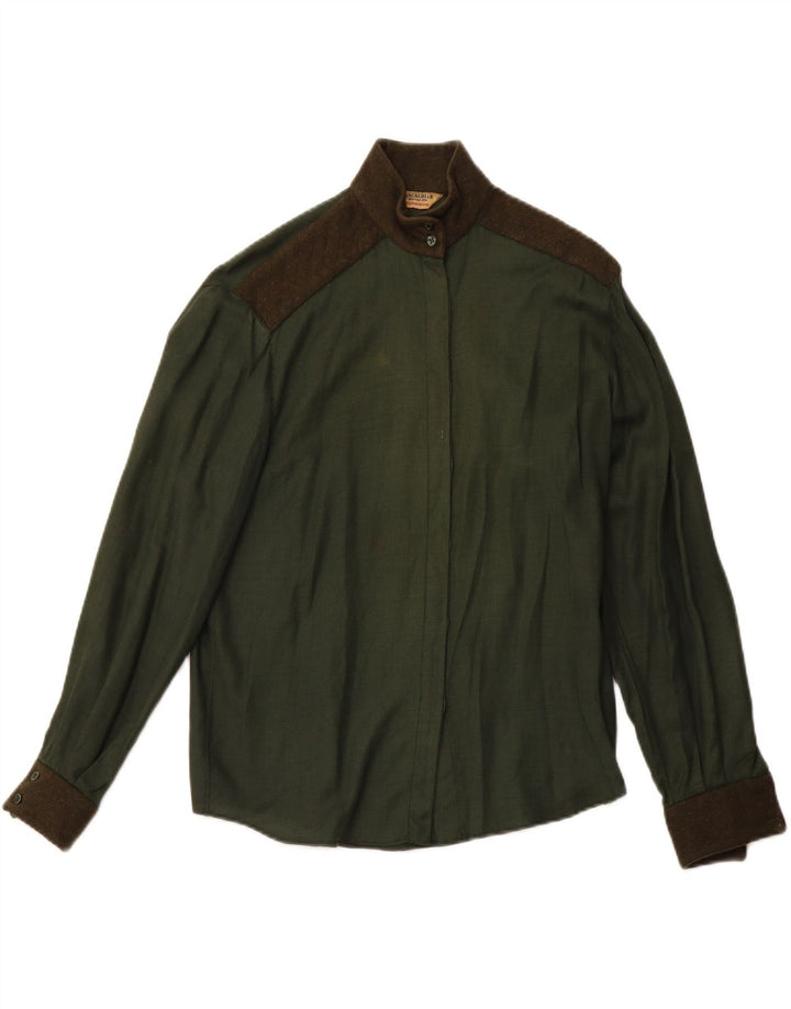 PANCALDI & B ženska vojna košulja bluza UK 14 srednje zelene boje