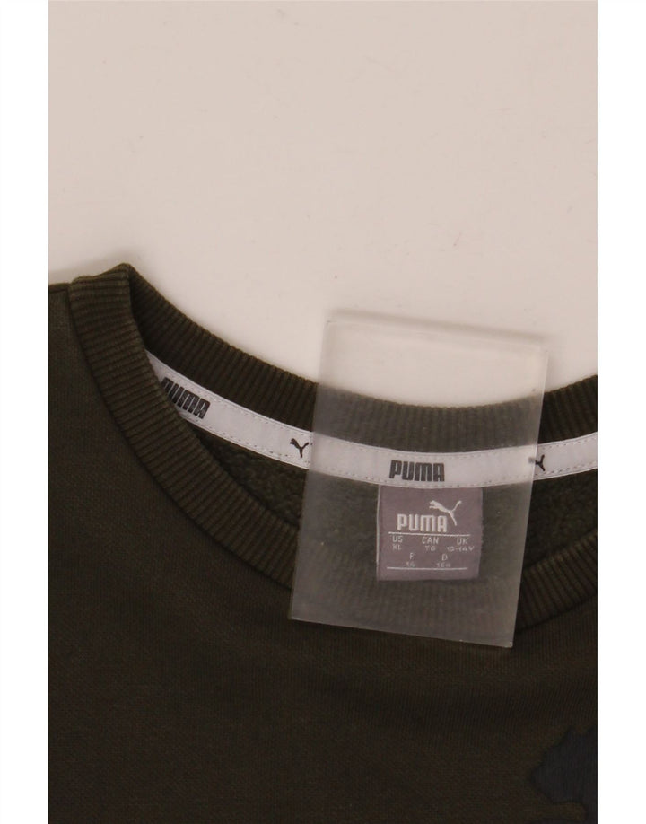 Puma Boys Graphic Sweatshirt Džemper 13-14 godina kaki