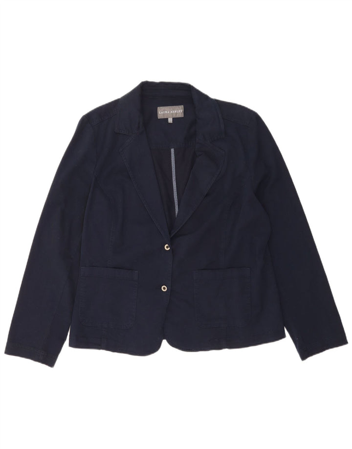 Laura Ashley Ženska jakna sa 2 gumba UK 18 XL tamnoplavi pamuk
