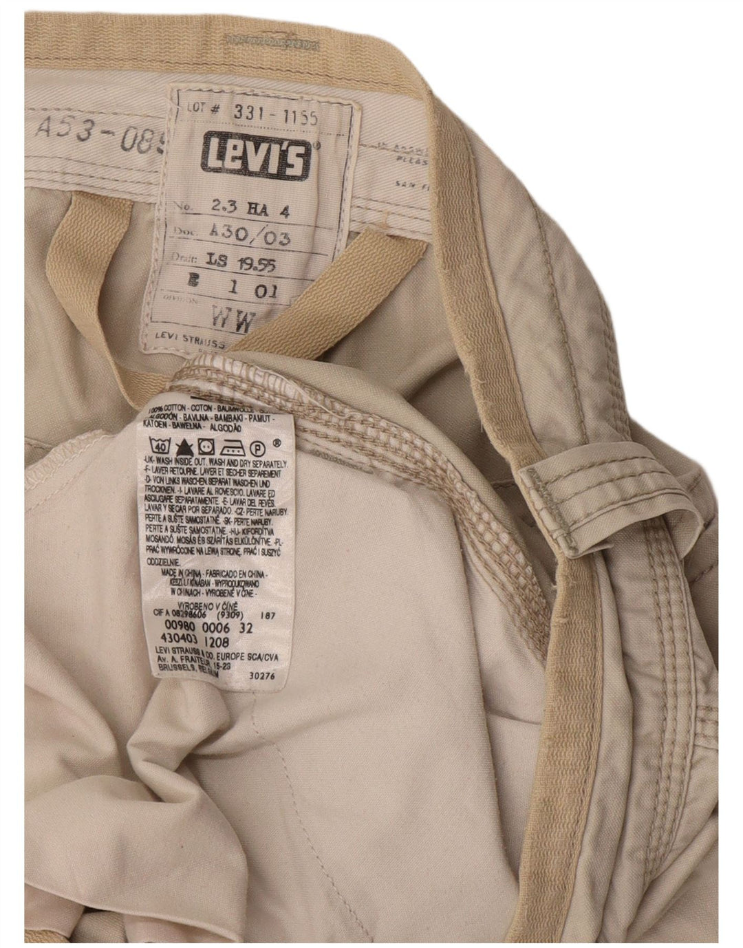 LEVI'S muške kargo kratke hlače W32 srednje bež pamuk