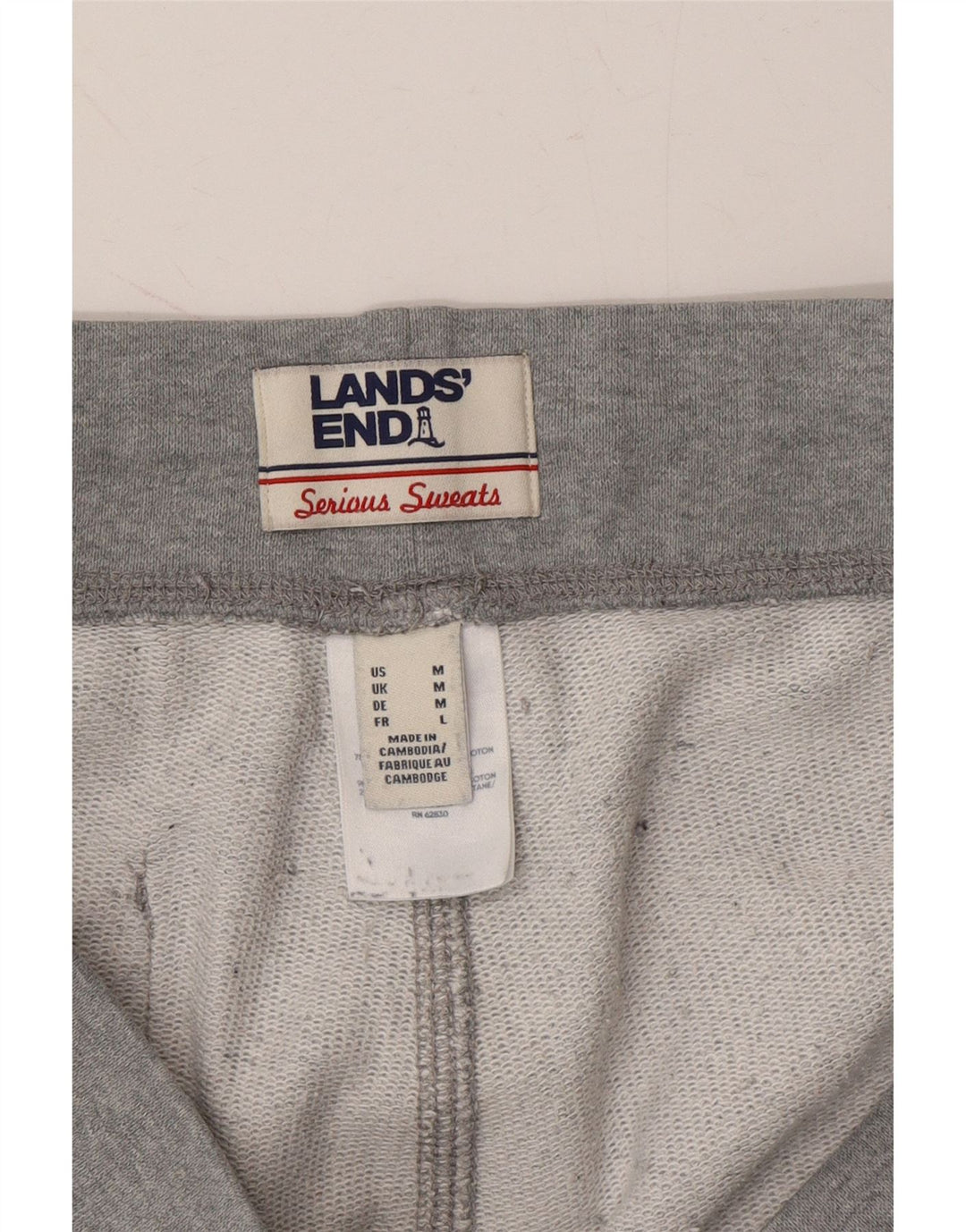 LANDS END Mens Tracksuit Trousers Joggers Medium Grey Cotton Vintage Lands End and Second-Hand Lands End from Messina Hembry 