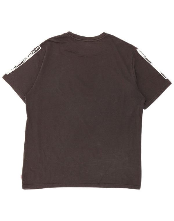Levi's Mens Larston Relaxed Fit Graphic T-Shirt Top Medium Black Cotton