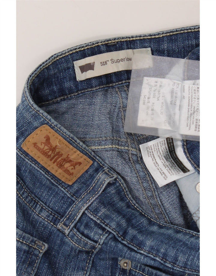 Levi's ženske 518 super niske traperice W30 L30 plavi pamuk
