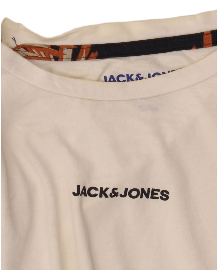 Jack & Jones muška majica kratkih rukava regularnog kroja srednje bijele boje cvjetnog kroja