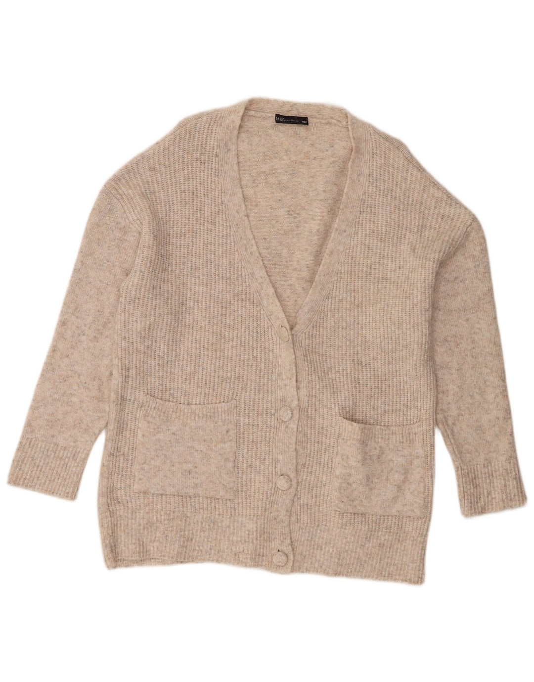 Marks & Spencer ženski prekomjerni džemper UK 16 Large Beige