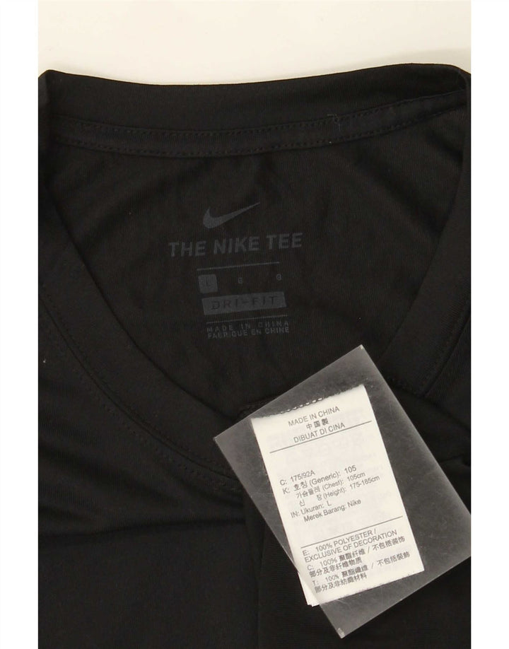 Nike Dri Fit majica s dugim rukavima, veliki crni poliester