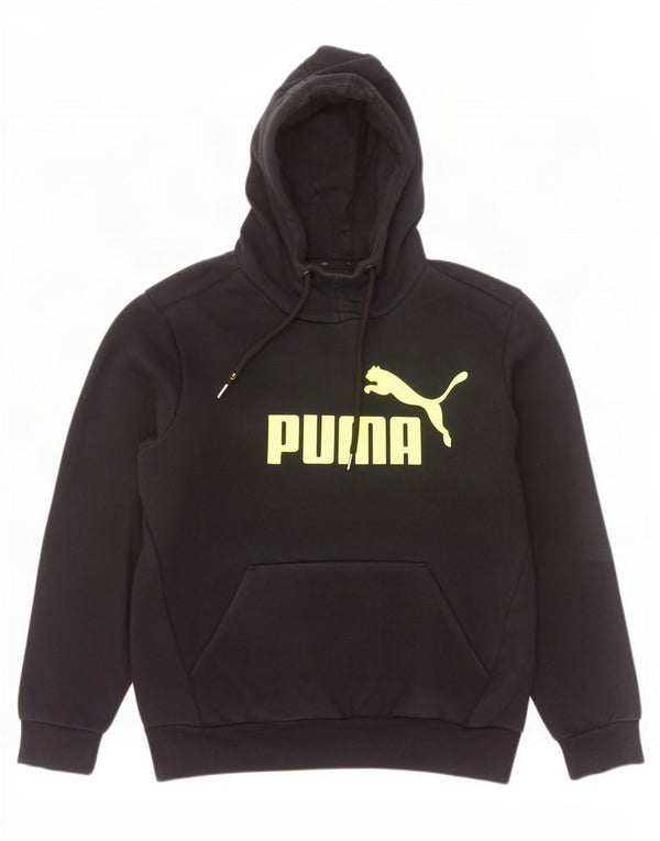 Puma muška majica s kapuljačom s kapuljačom, mali crni pamuk