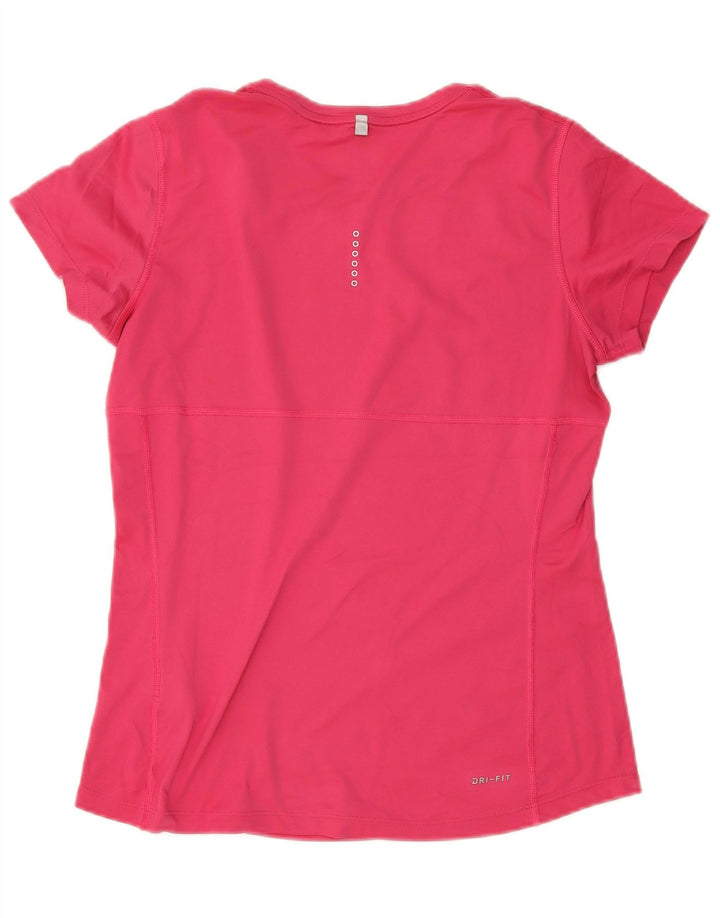 Nike Dri Fit majica kratkih rukava za trčanje UK 14 srednje ružičasta poliester