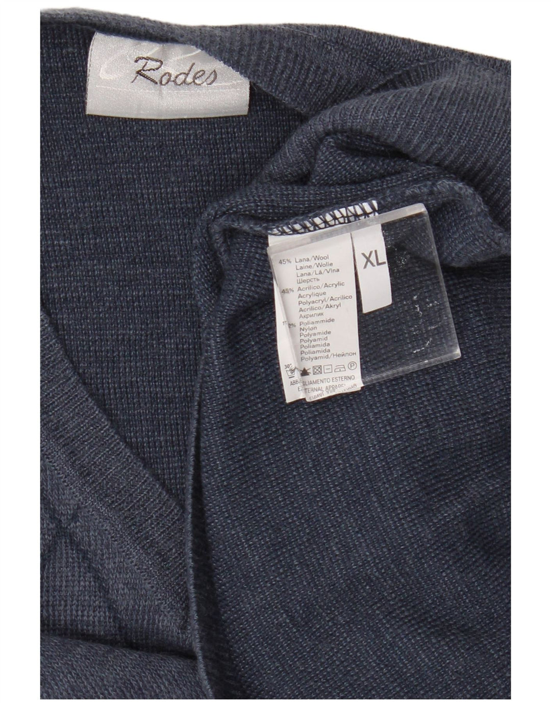 Rodes muški prsluk bez rukava XL plava argyle/dijamantna vuna