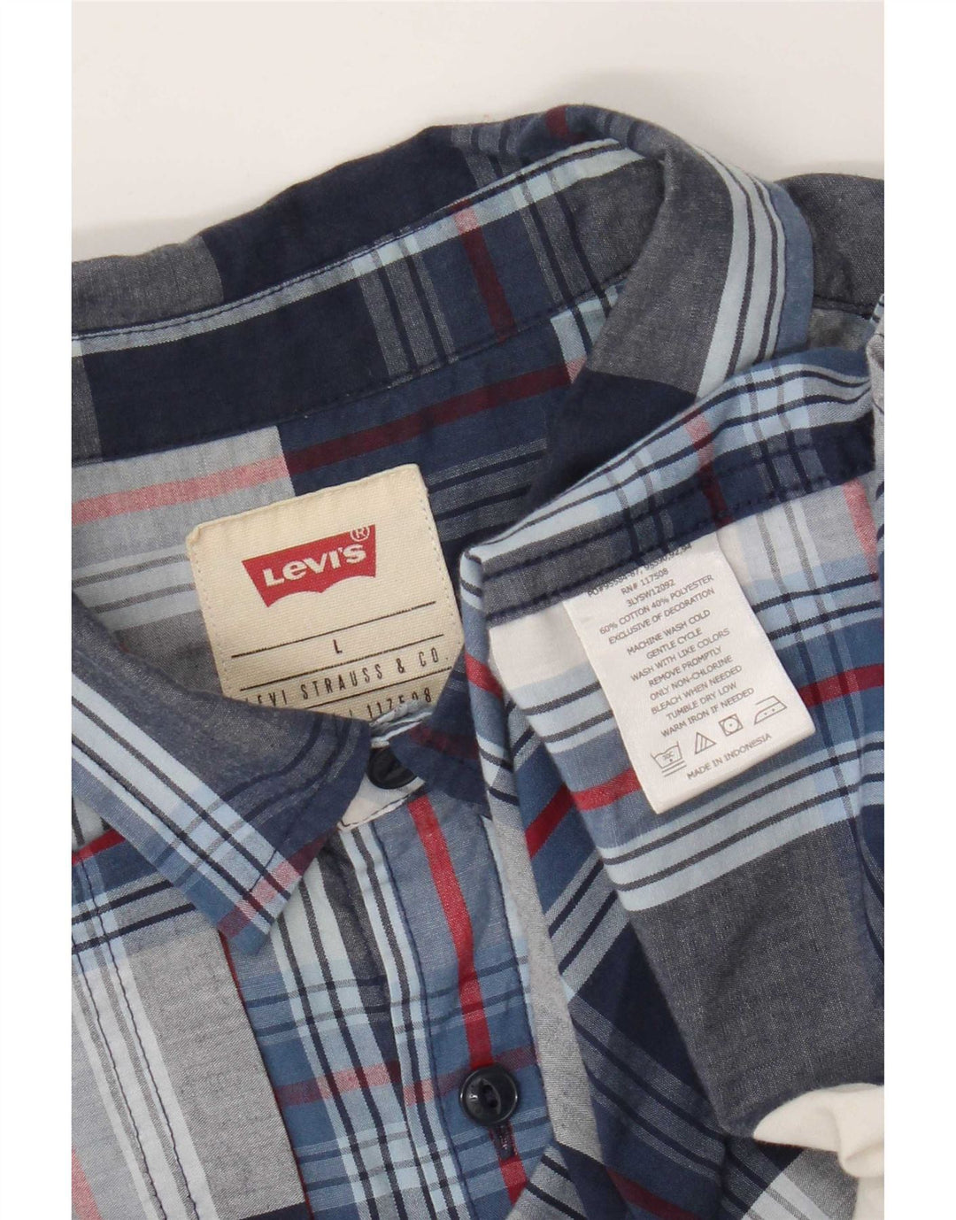 Levi's muška košulja kratkih rukava, veliki tamnoplavi karirani pamuk