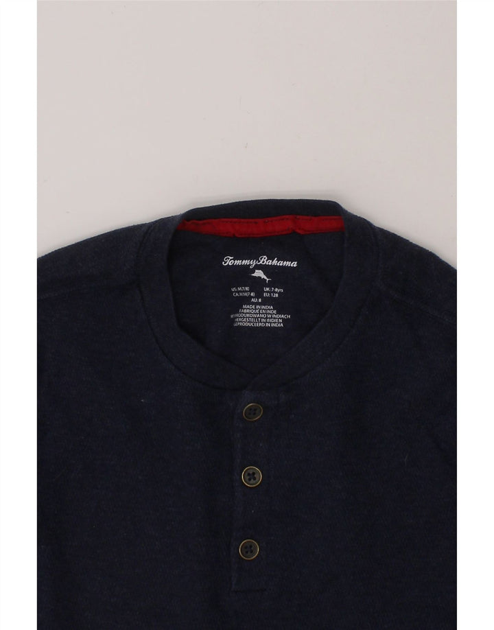 TOMMY BAHAMA Boys Top Long Sleeve 7-8 Years Navy Blue Classic Vintage Tommy Bahama and Second-Hand Tommy Bahama from Messina Hembry 