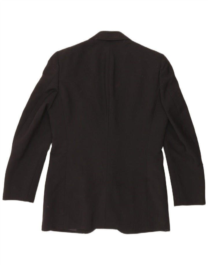 VINTAGE muški 2-dijelni set od 1 gumba IT 46 mali W29 L29 crna vuna