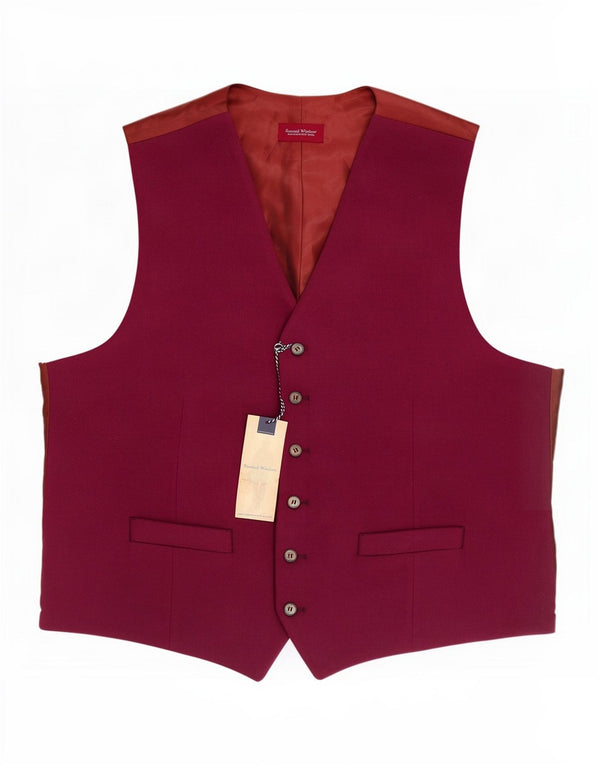 Samuel Windsor muški prsluk UK 44 XL kestenjasta nova vuna