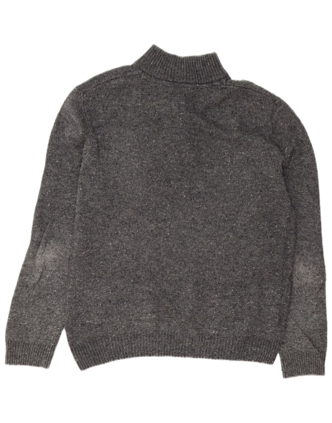 Crew Clothing Muški džemper s dugmadima i izrezom Srednje sivi Flecked Lambswool