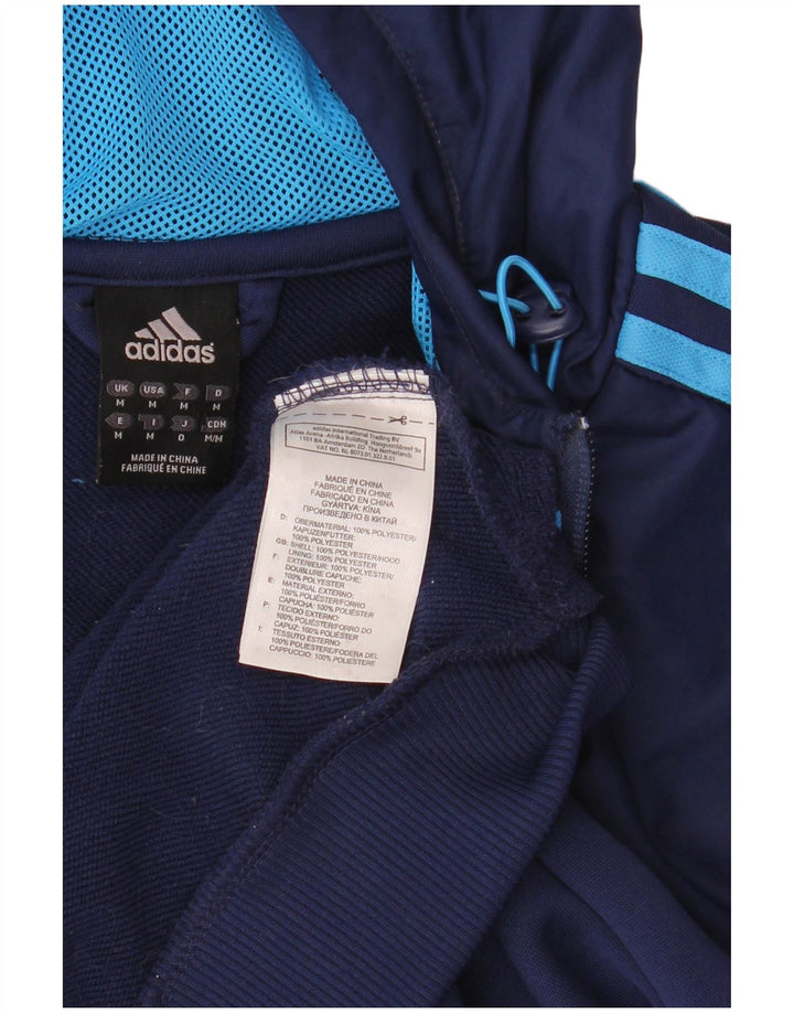 Adidas muški pulover s kapuljačom na patentni zatvarač srednje tamnoplave boje od poliestera
