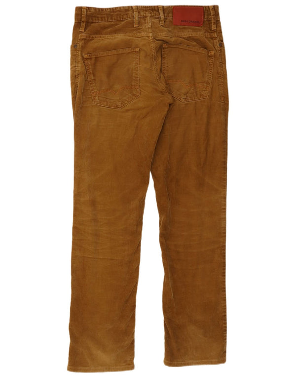Hugo Boss Mens Straight Corduroy Trousers W31 L30 Brown Cotton