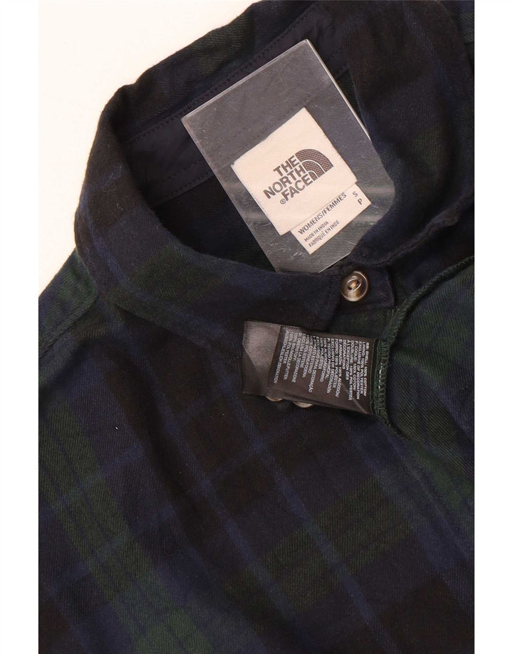 The North Face ženska prekomjerna flanelska košulja UK 10 mala tamnoplava karirana