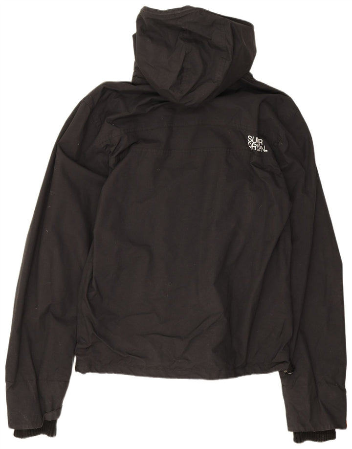 Superdry Muška kišna jakna s kapuljačom UK 38 Medium Black Nylon