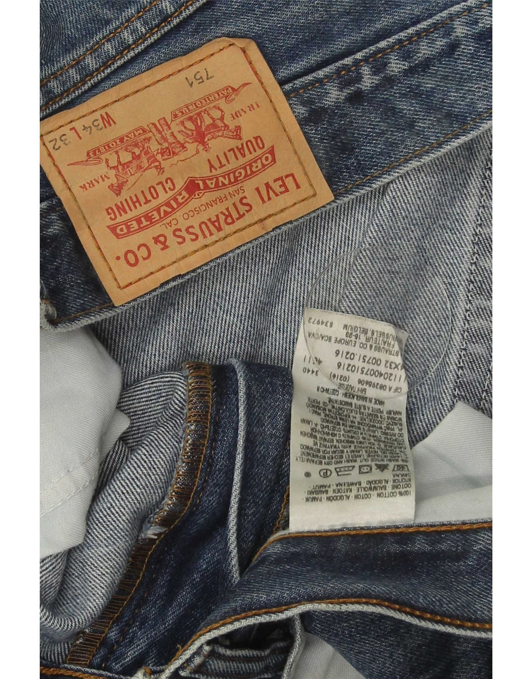 Levi's muške 751 ravne traperice W34 L32 plavi pamuk
