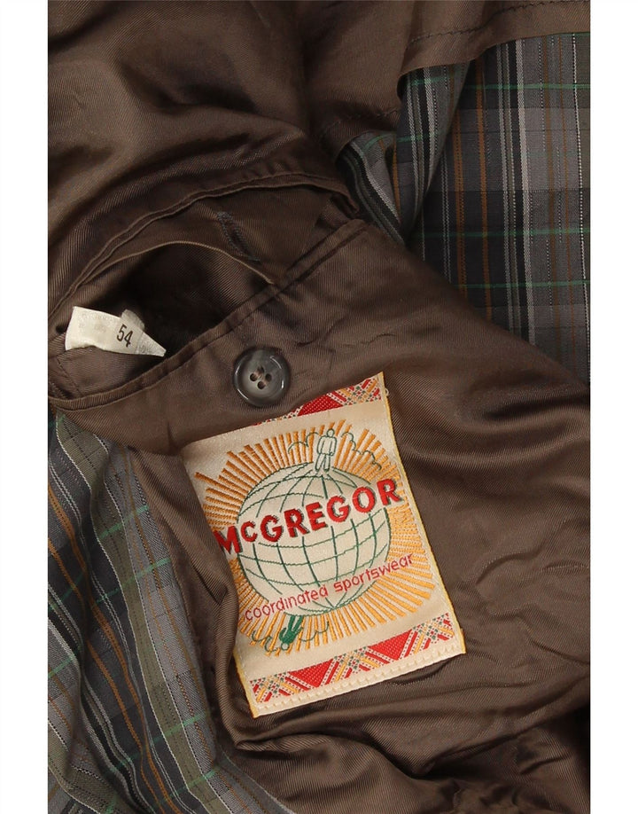 MC Gregor muška jakna sa 2 gumba EU 54 2XL sivi karirani pamuk