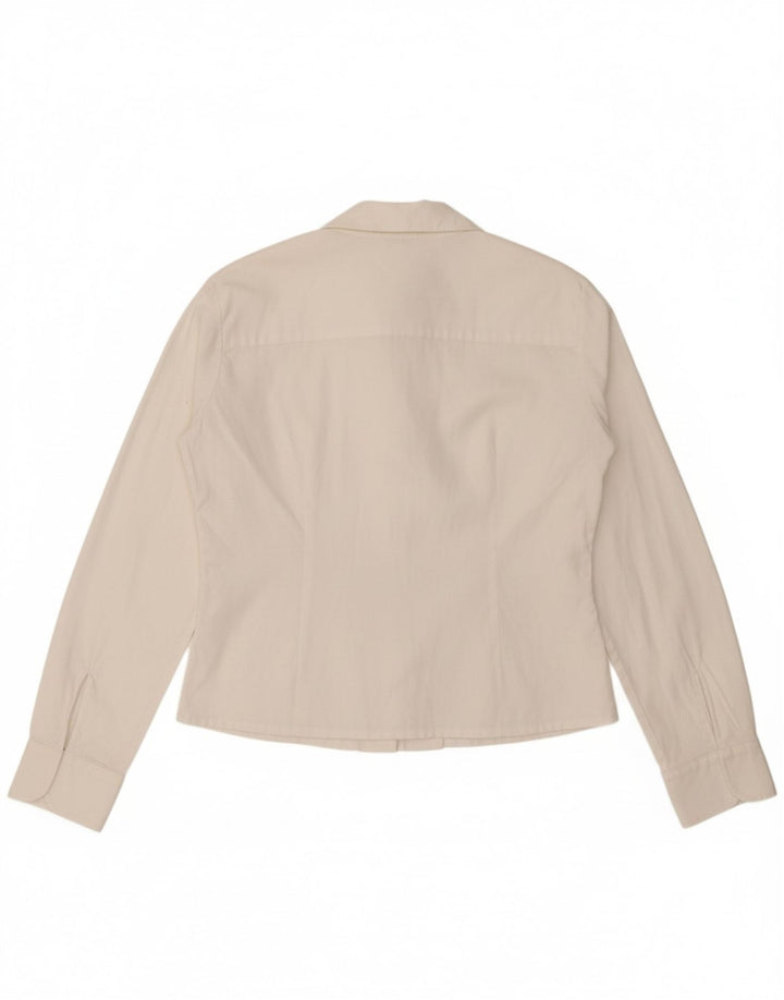 BENETTON Womens Crop Pullover Shirt UK 16 Large White Vintage Benetton and Second-Hand Benetton from Messina Hembry 