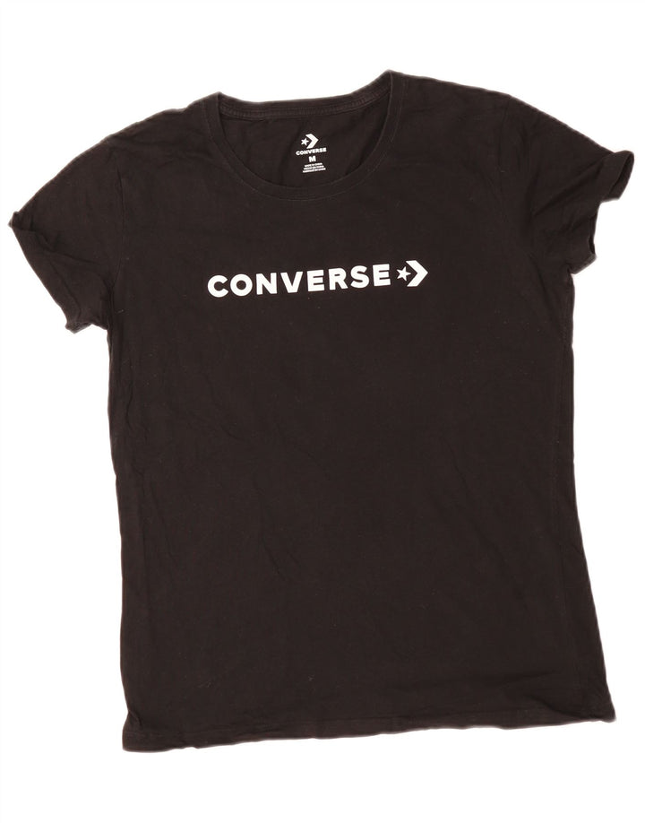 CONVERSE Ženska majica kratkih rukava s grafičkim motivima UK 14 srednje crni pamuk