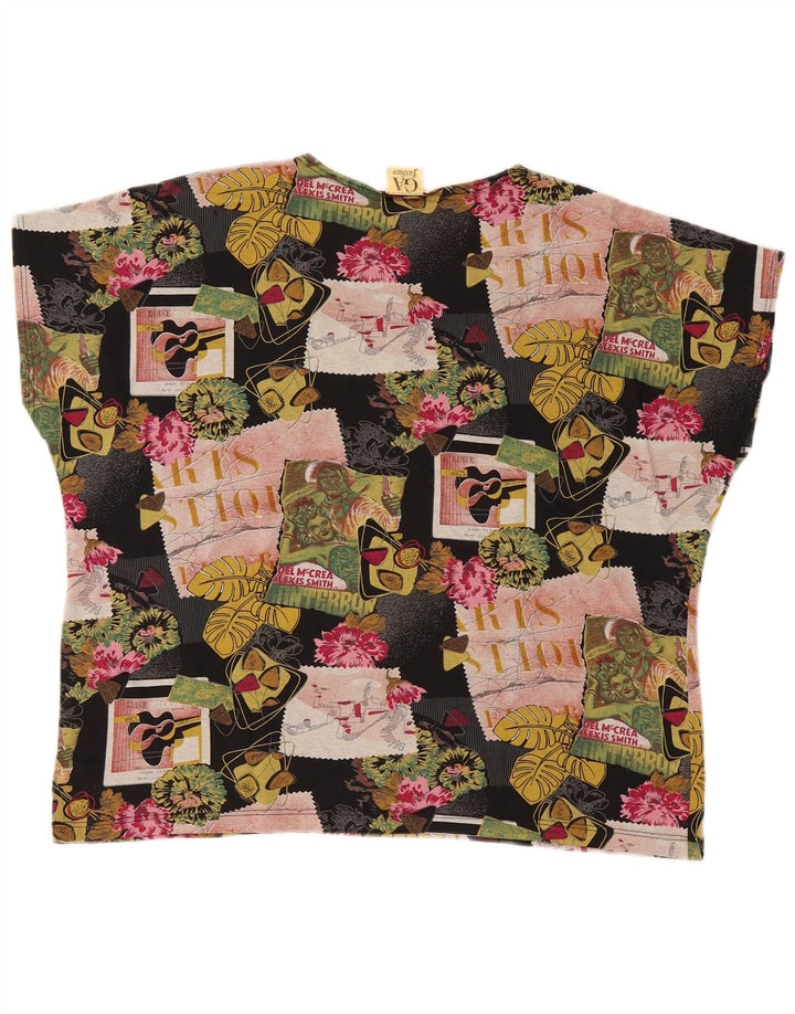 VINTAGE Ženska grafička majica s kratkim rukavima EU 46 XL Raznobojni pamuk