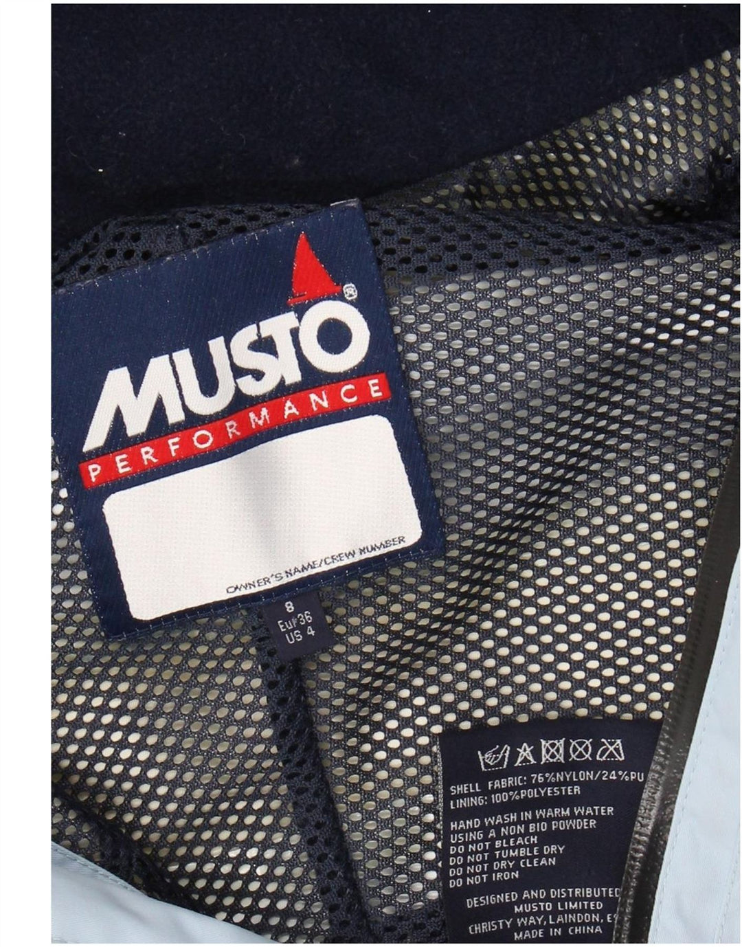 MUSTO ženska velika vjetrovka jakna UK 8 Small Blue Colourblock