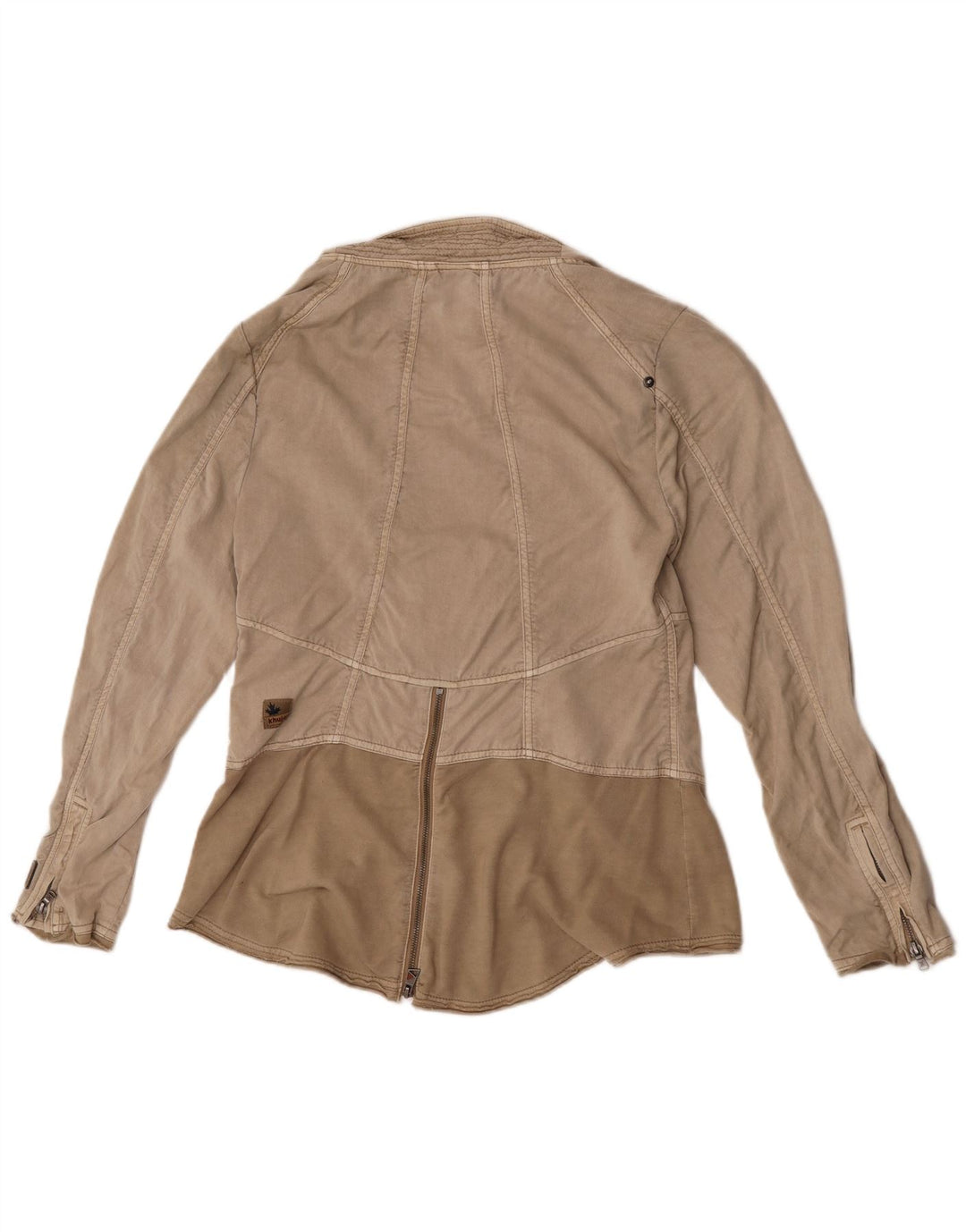 KHUJO ženska biciklistička jakna UK 14 Medium Beige Colourblock Lyocell