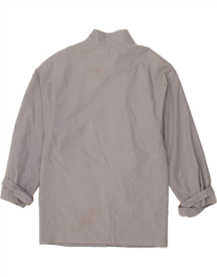 VINTAGE Womens Overcoat UK 14 Medium Grey Cotton Vintage Vintage and Second-Hand Vintage from Messina Hembry 