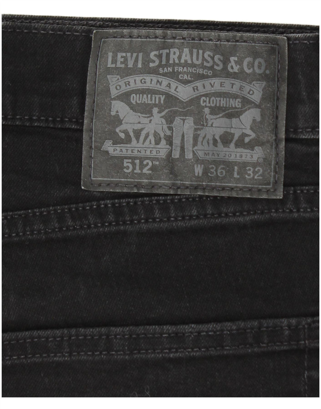 LEVI'S muške 512 uske traperice W36 L32 crni pamuk