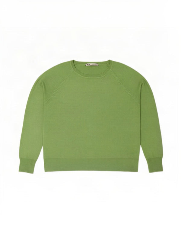 Zara Womens Boat Neck Jumper Sweater UK 18 XL Green Viscose