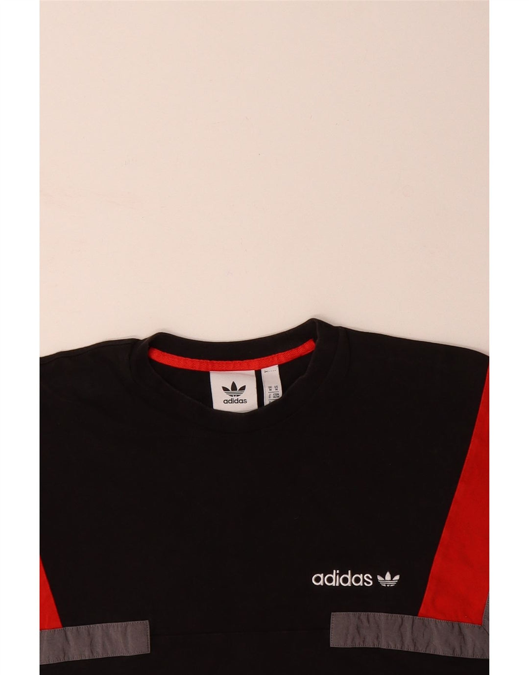 ADIDAS Mens T-Shirt Top Medium Black Colourblock Cotton