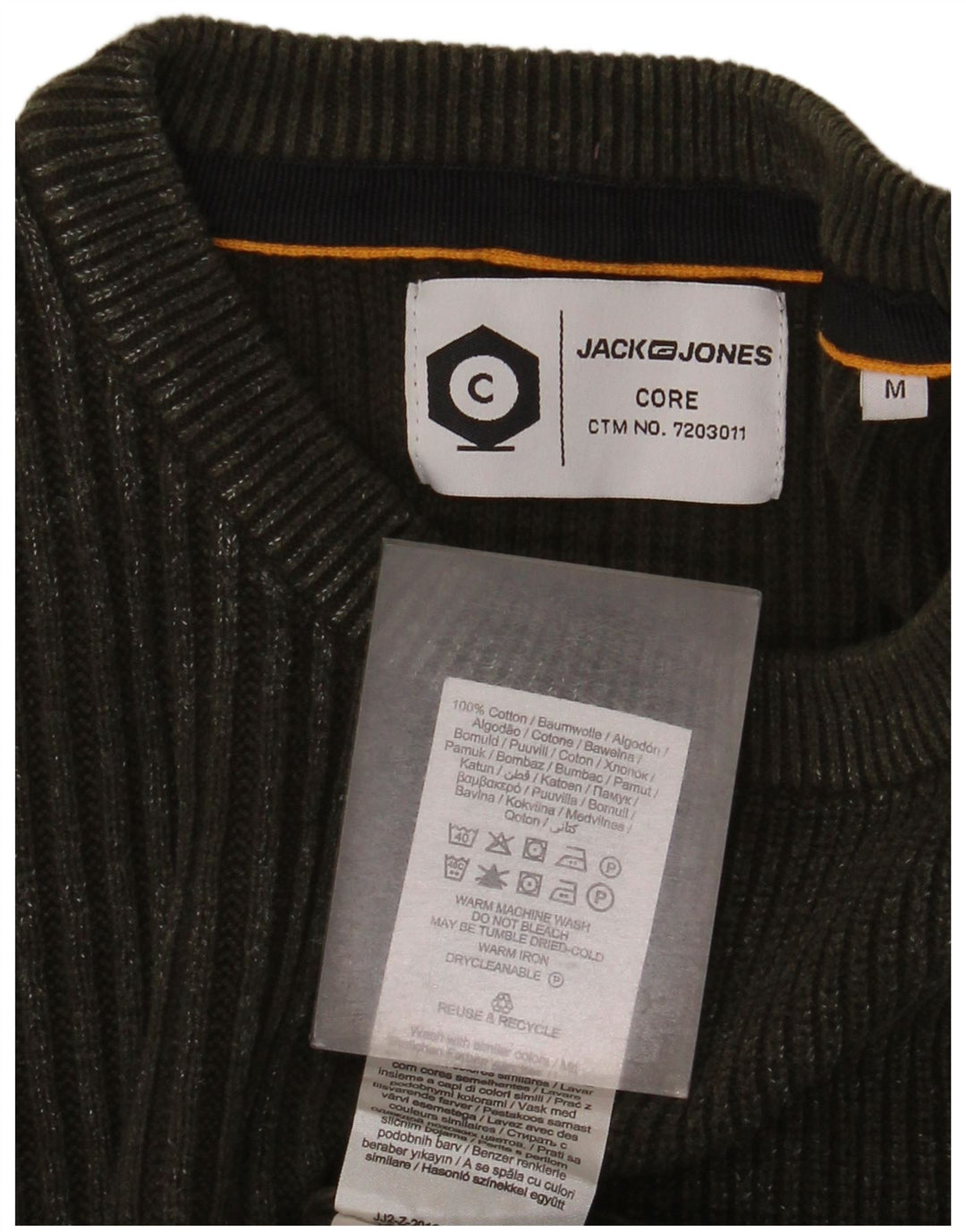 Jack & Jones muški džemper s okruglim izrezom Srednje zeleni pamuk