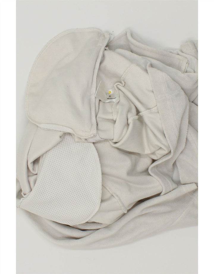 ELLESSE Womens Zip Neck Fleece Jumper UK 14 Medium White Polyester Vintage Ellesse and Second-Hand Ellesse from Messina Hembry 