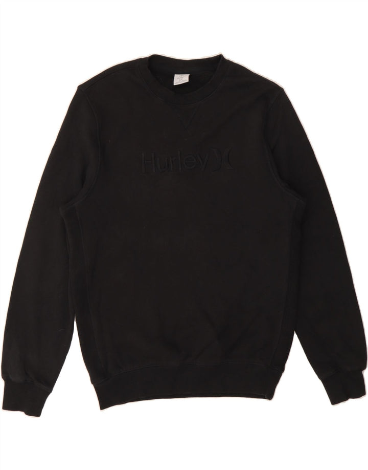 HURLEY Mens Graphic Sweatshirt Jumper Small Black Cotton Vintage Hurley and Second-Hand Hurley from Messina Hembry 
