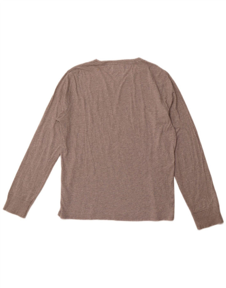 TOMMY HILFIGER Muška majica Heritage Graphic dugih rukava, srednje sivi pamuk