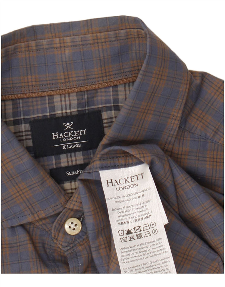 Hackett muška uska košulja XL, smeđi karirani pamuk