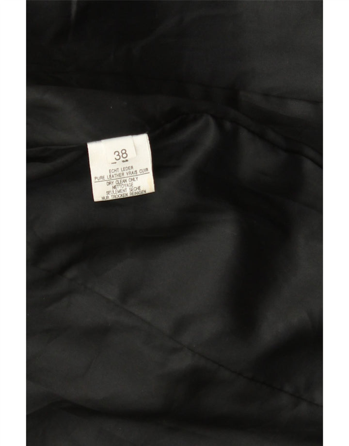VINTAGE Womens Leather Jacket EU 38 Medium Black Leather Vintage Vintage and Second-Hand Vintage from Messina Hembry 
